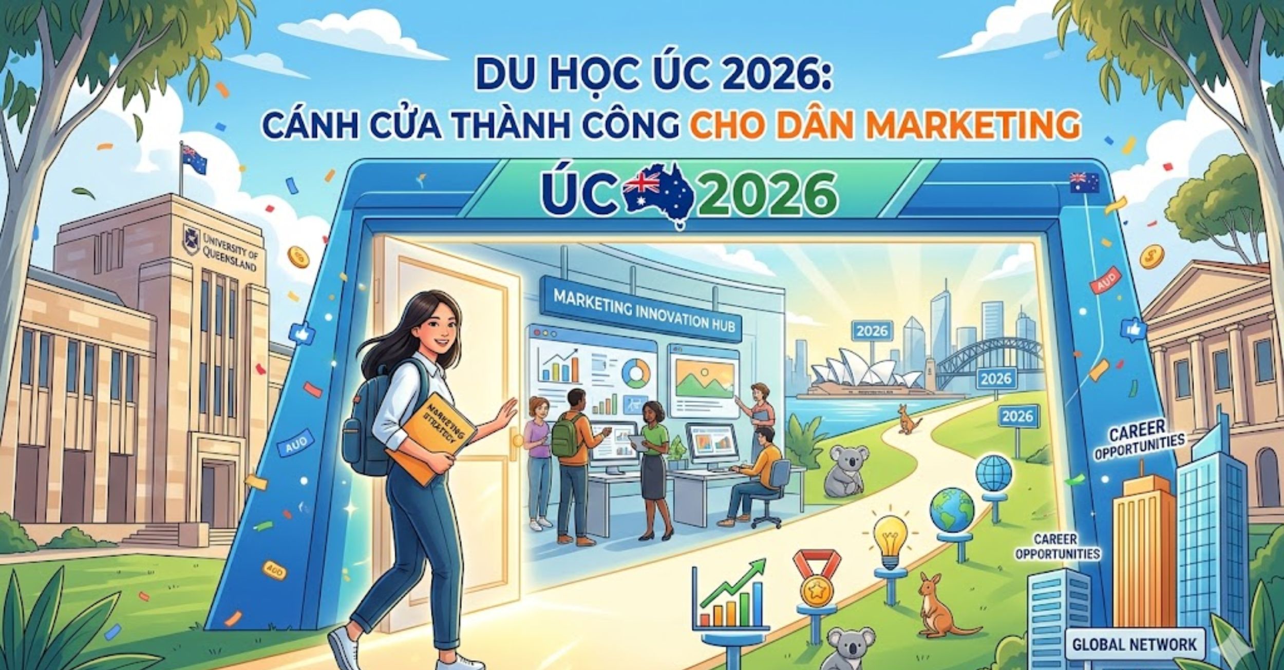 Du Học Úc 2026: Cánh Cửa Thành Công Cho Dân Marketing