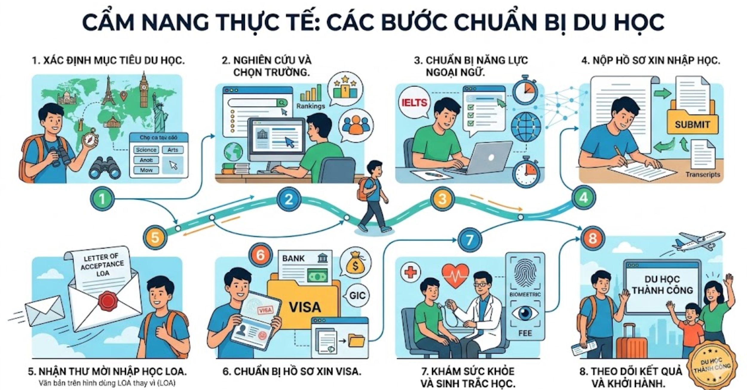 CẨM NANG THỰC TẾ: CÁC BƯỚC CHUẨN BỊ DU HỌC