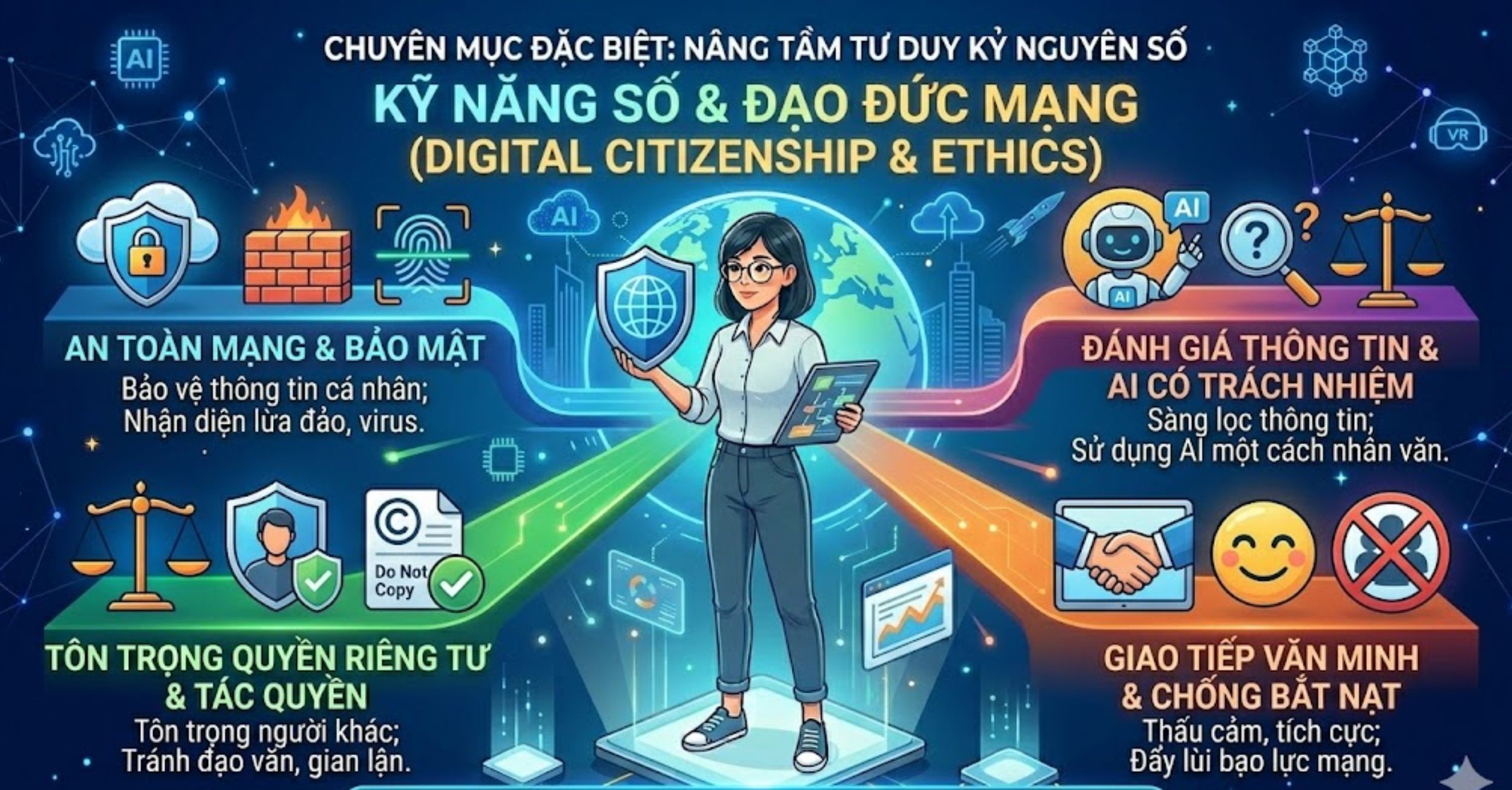 Kỹ Năng Số & Đạo Đức Mạng (Digital Citizenship & Ethics)