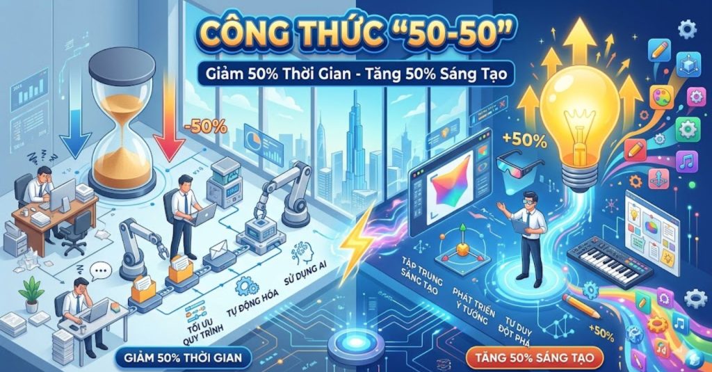 Công Thức "50-50": Giảm 50% Thời Gian - Tăng 50% Sáng Tạo