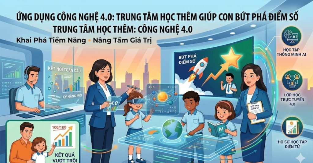 Ứng Dụng Công Nghệ 4.0: Trung Tâm Học Thêm Giúp Con Bứt Phá Điểm Số