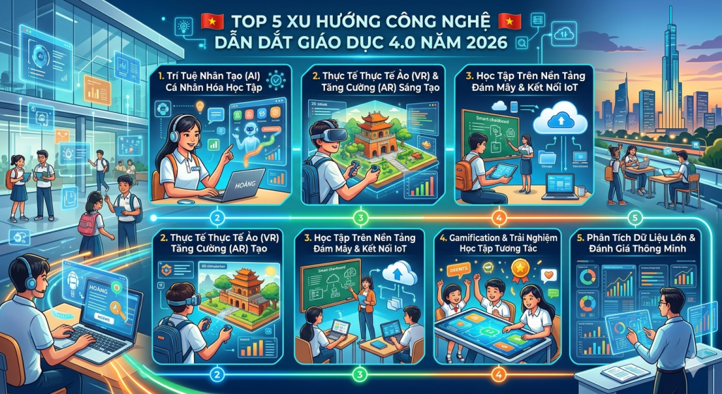 Top 5 Xu Hướng Công Nghệ Dẫn Dắt Giáo Dục 4.0 Năm 2026
