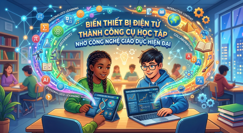 Biến thiết bị điện tử thành công cụ học tập nhờ giáo dục hiện đại