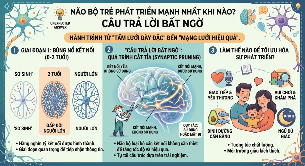 Não Bộ Trẻ Phát Triển Mạnh Nhất Khi Nào? Câu Trả Lời Bất Ngờ