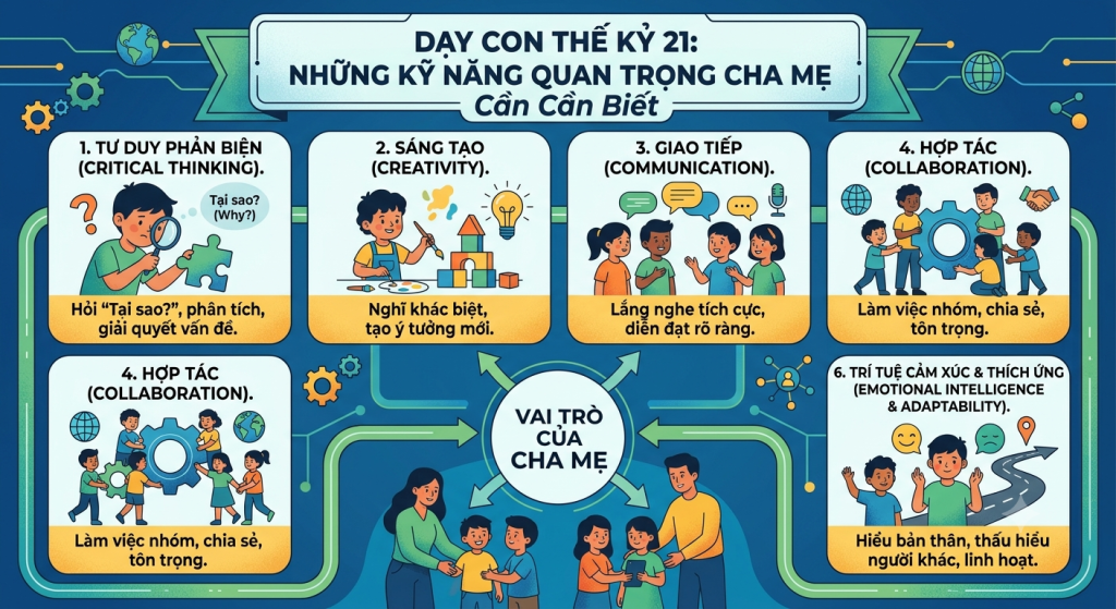Dạy Con Thế Kỷ 21: Những Kỹ Năng Quan Trọng Cha Mẹ Cần Biết