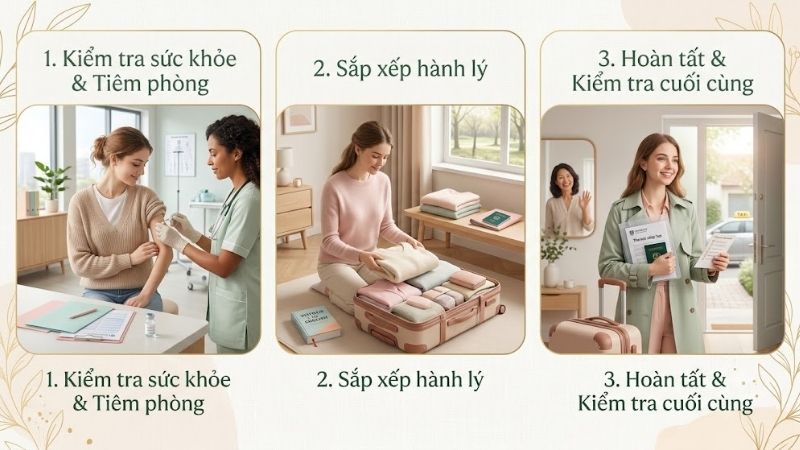 Chuẩn bị hành lý và kiểm tra sức khỏe