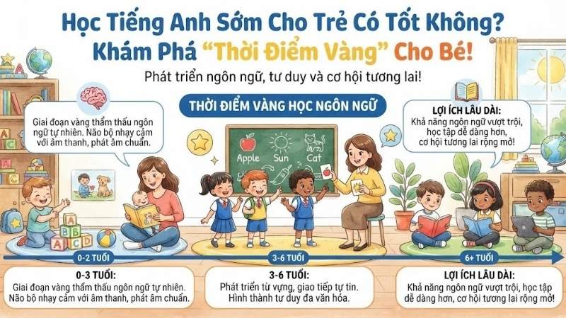 Cho trẻ học tiếng Anh từ sớm