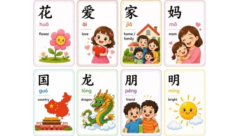 Học tiếng Trung qua thẻ Flashcard và hình ảnh sinh động