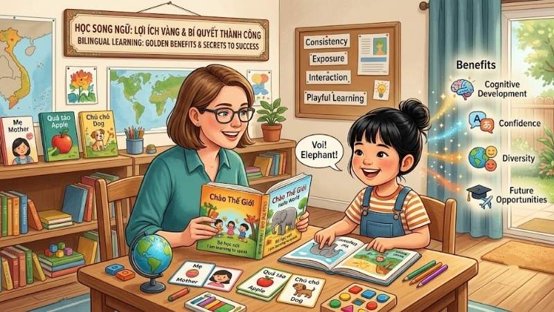 Trẻ học hai ngôn ngữ cùng lúc